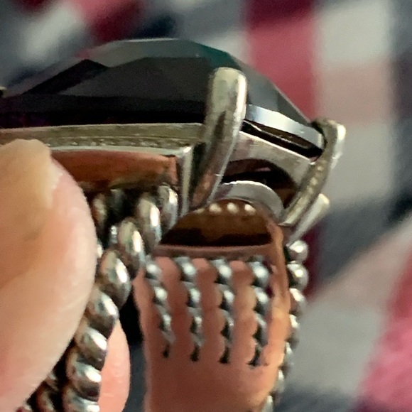 David Yurman 925 silver Amethyst and diamond classic cable rope ring. 4 cables - Picture 13 of 15